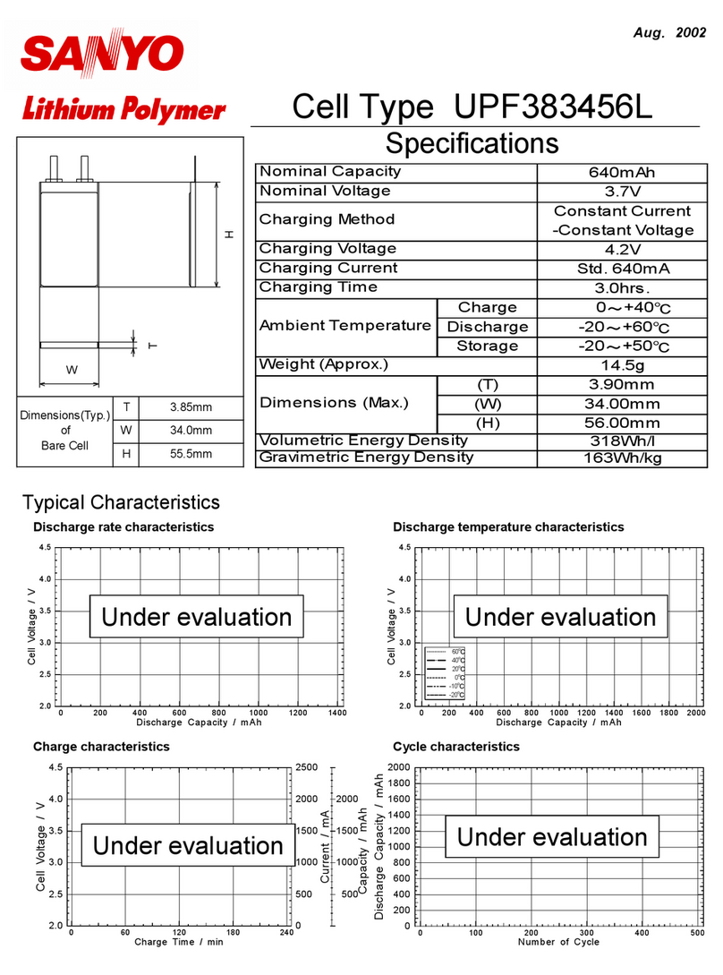 Sanyo UPF383456L Specifications