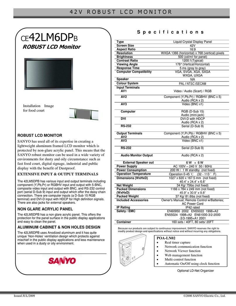 Sanyo CE42LM6DPB User manual Sanyo CE42LM6DPB User manual