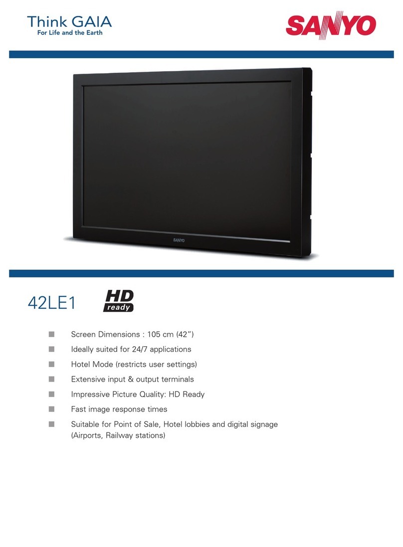 Sanyo 42LE1 Specification sheet