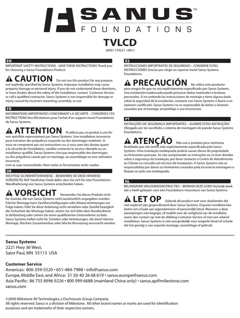 Sanus Systems TVLCD Important safety instructions