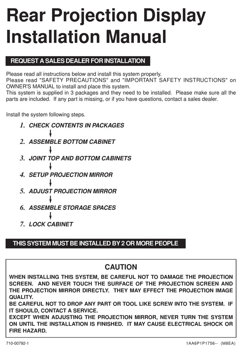 Sanyo PLC-XR70N - 70" Rear Projection TV installation manual