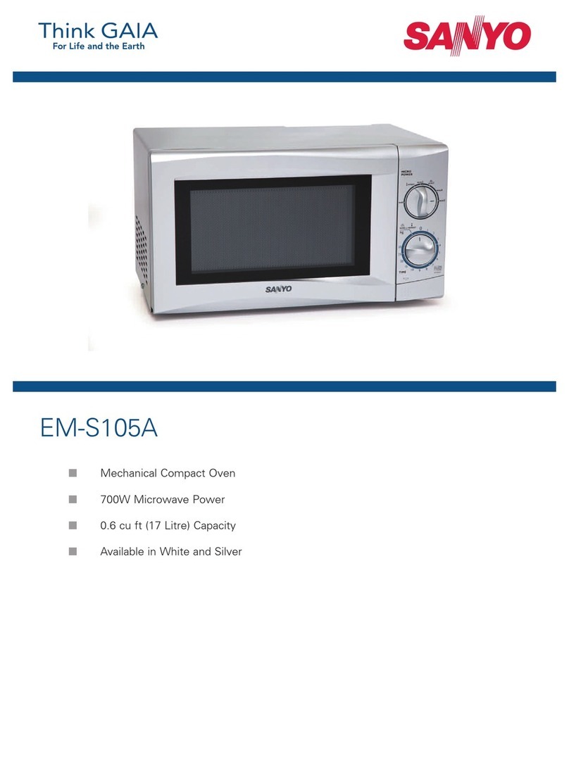 Sanyo EM-S105A Specification sheet