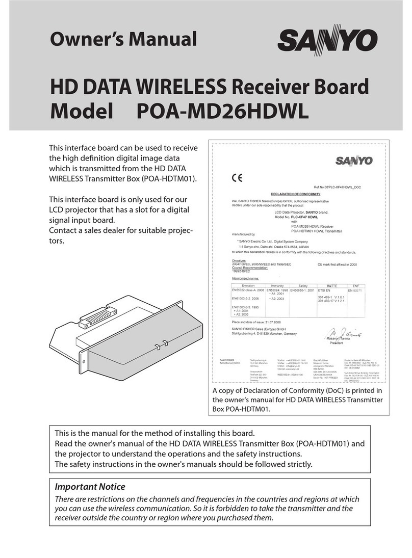 Sanyo POA-MD26HDWL owner's manual Sanyo POA-MD26HDWL owner's manual