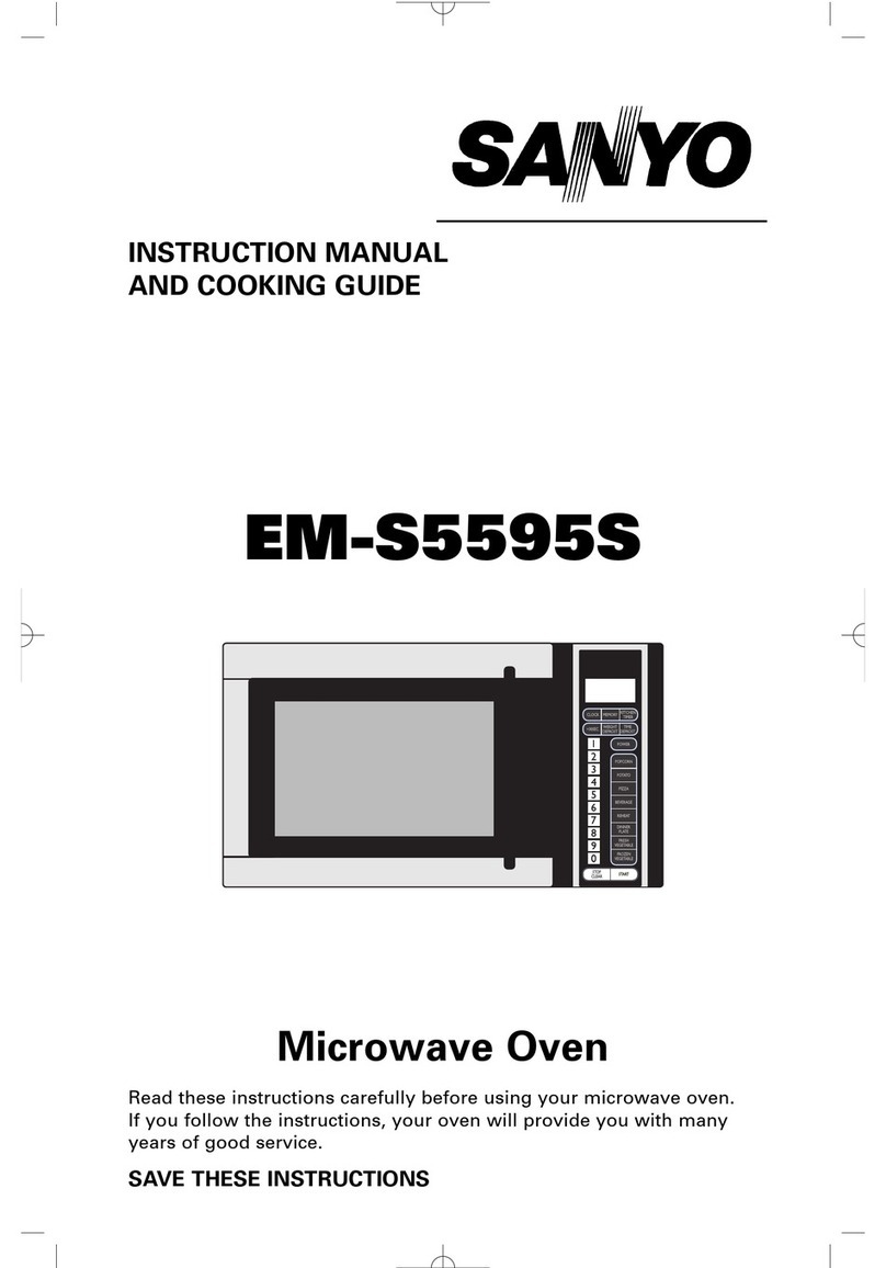 Sanyo EMS5595S - Microwave 0.9 Cubic Feet Use and care manual