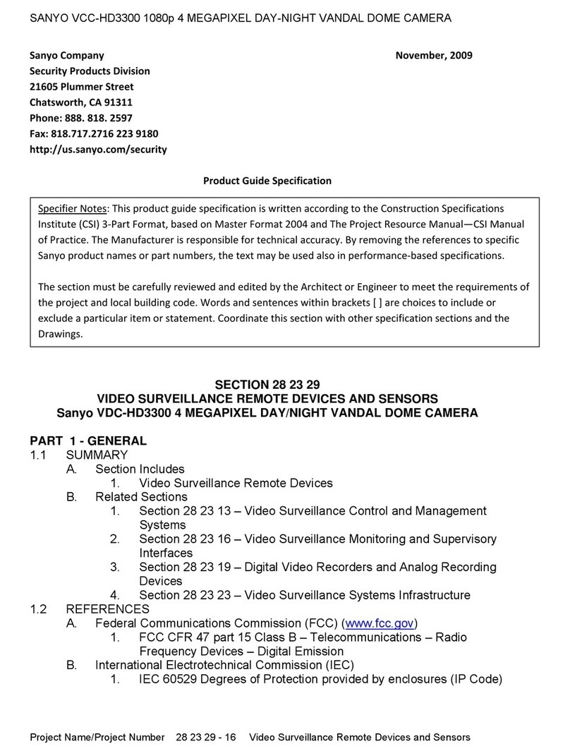 Sanyo VCC-HD3300 User manual