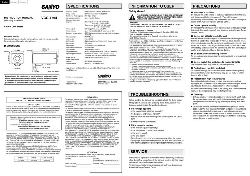 Sanyo VCC-4794 User manual