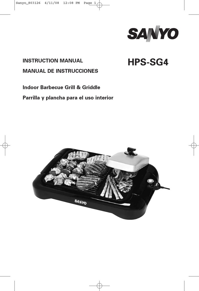 Sanyo HPS-SG4 - Indoor Barbecue Grill instruction manual