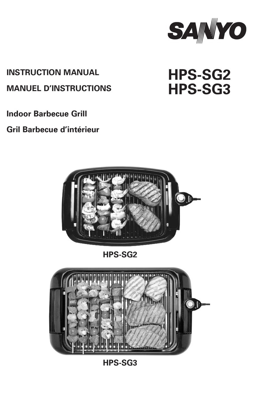 Sanyo HPS-SG2 - Indoor Barbecue Grill instruction manual