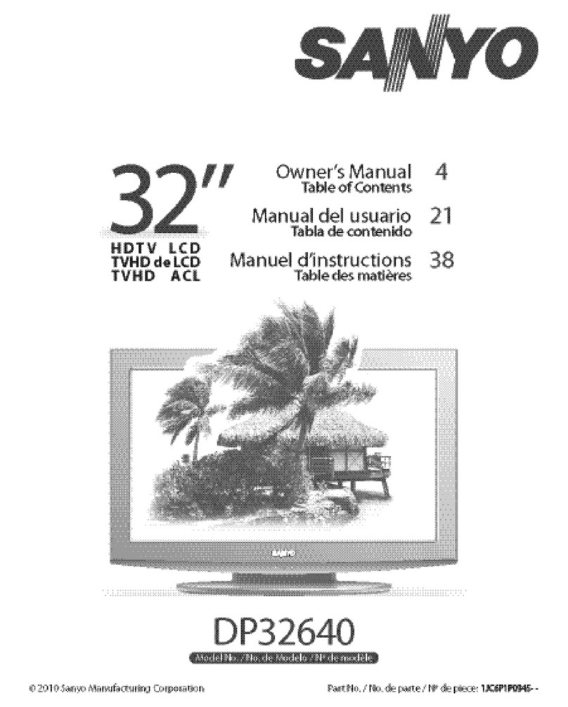 Sanyo DP32640 - 31.5" Diagonal LCD HDTV 720p User manual