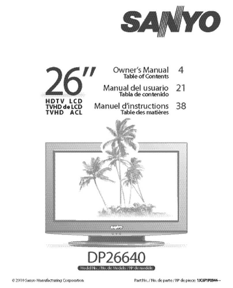 Sanyo DP26640 - 26" Diagonal LCD HDTV 720p User manual
