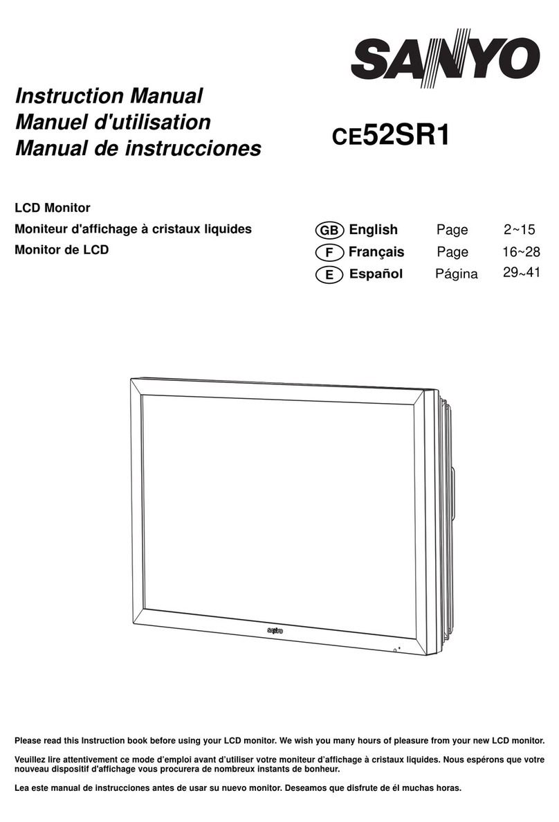 Sanyo CE52SR1 - 52" LCD Flat Panel Display User manual