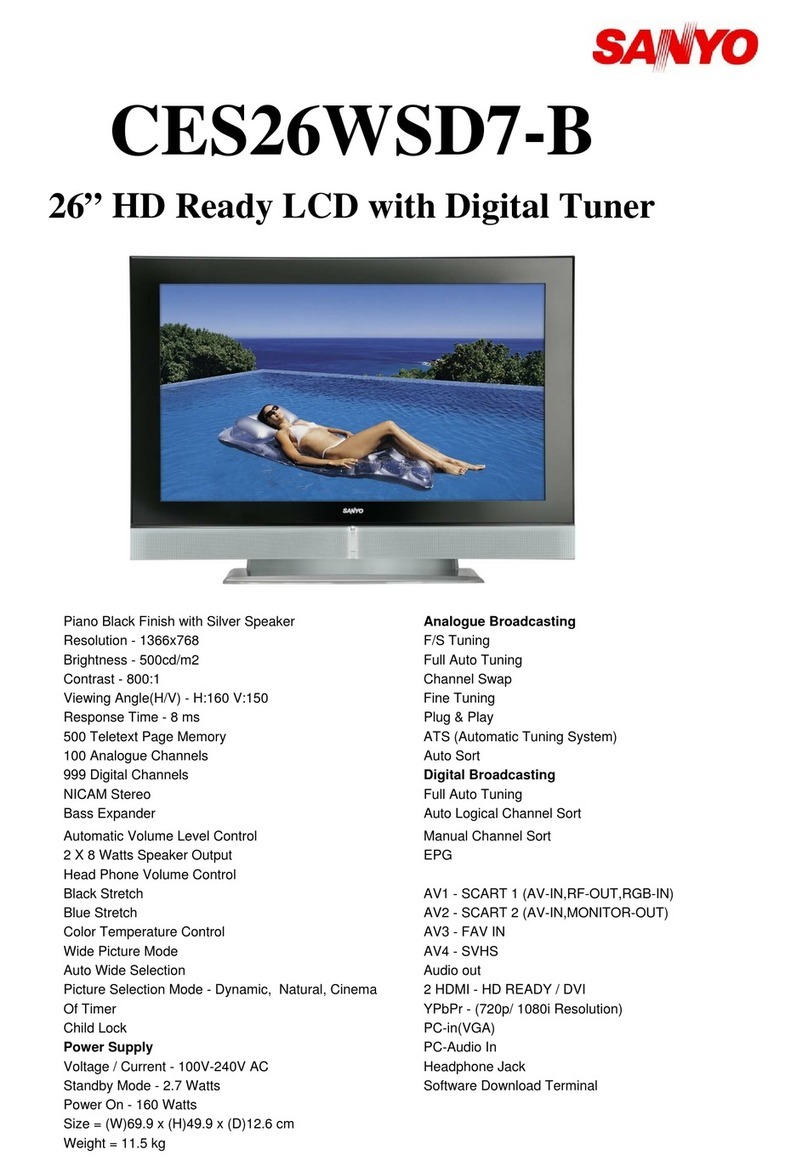 Sanyo CES26WSD7-B User manual Sanyo CES26WSD7-B User manual