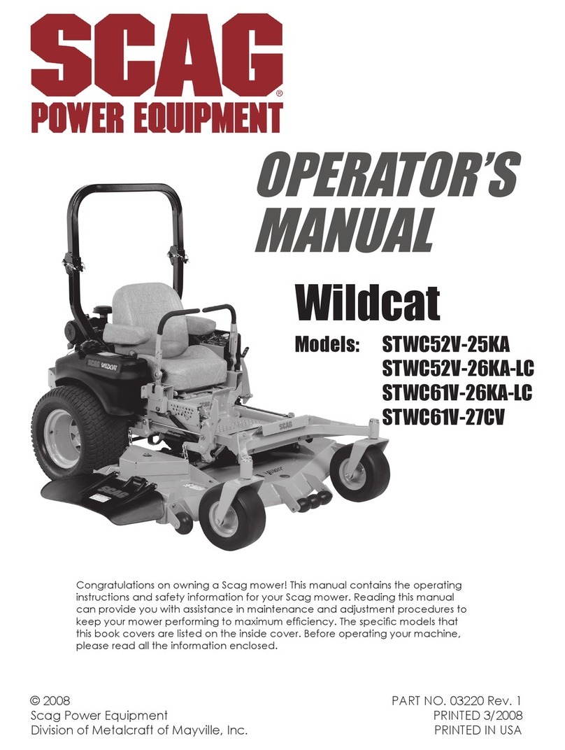 Scag Power Equipment Wildcat STWC52V-26KA-LC Operator's manual Scag Power Equipment Wildcat STWC52V-26KA-LC Operator's manual