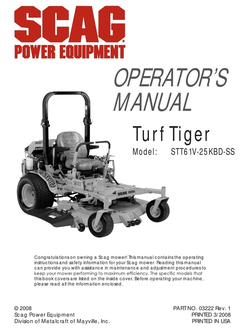 Scag Power Equipment Turf Tiger STT61V-25KBD-SS Operator's manual