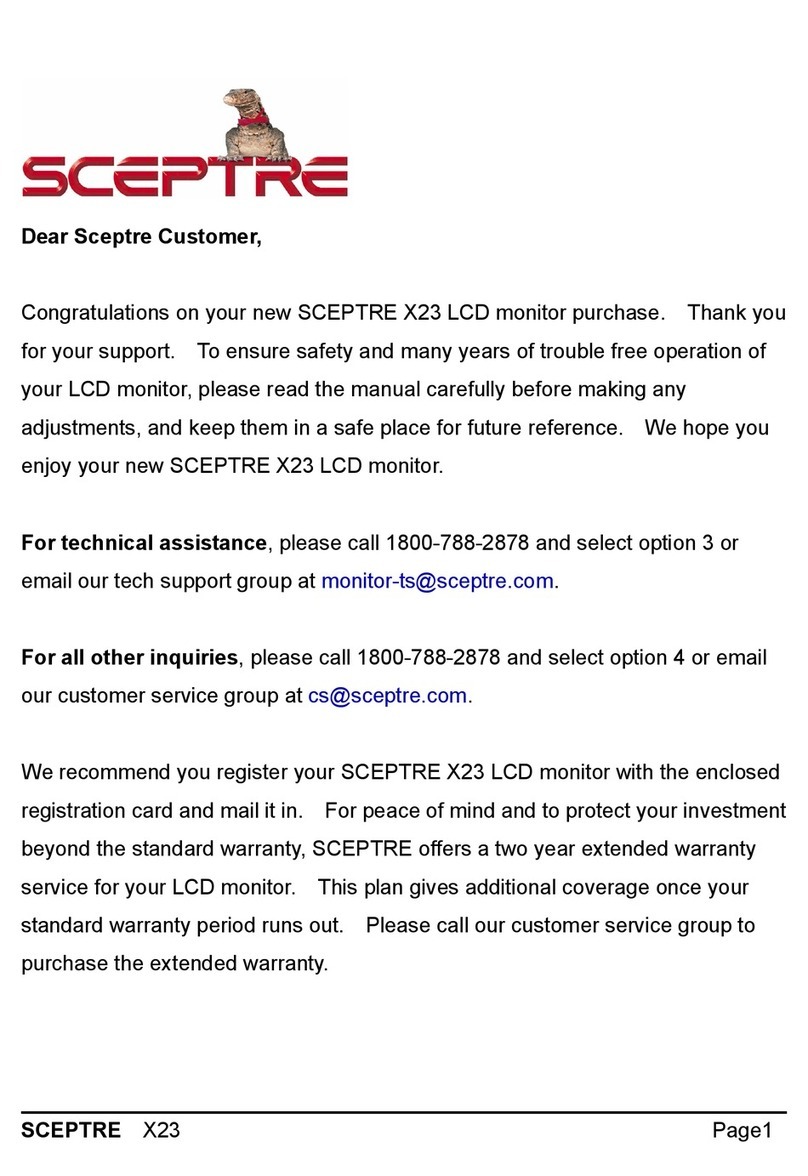 Sceptre X23 User manual