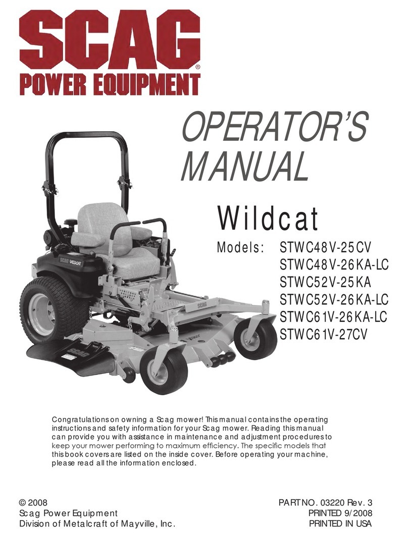 Scag Power Equipment Wildcat STWC48V-25CV User manual