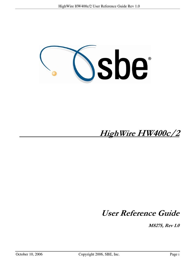 SBE HighWire HW400c/2 User reference guide