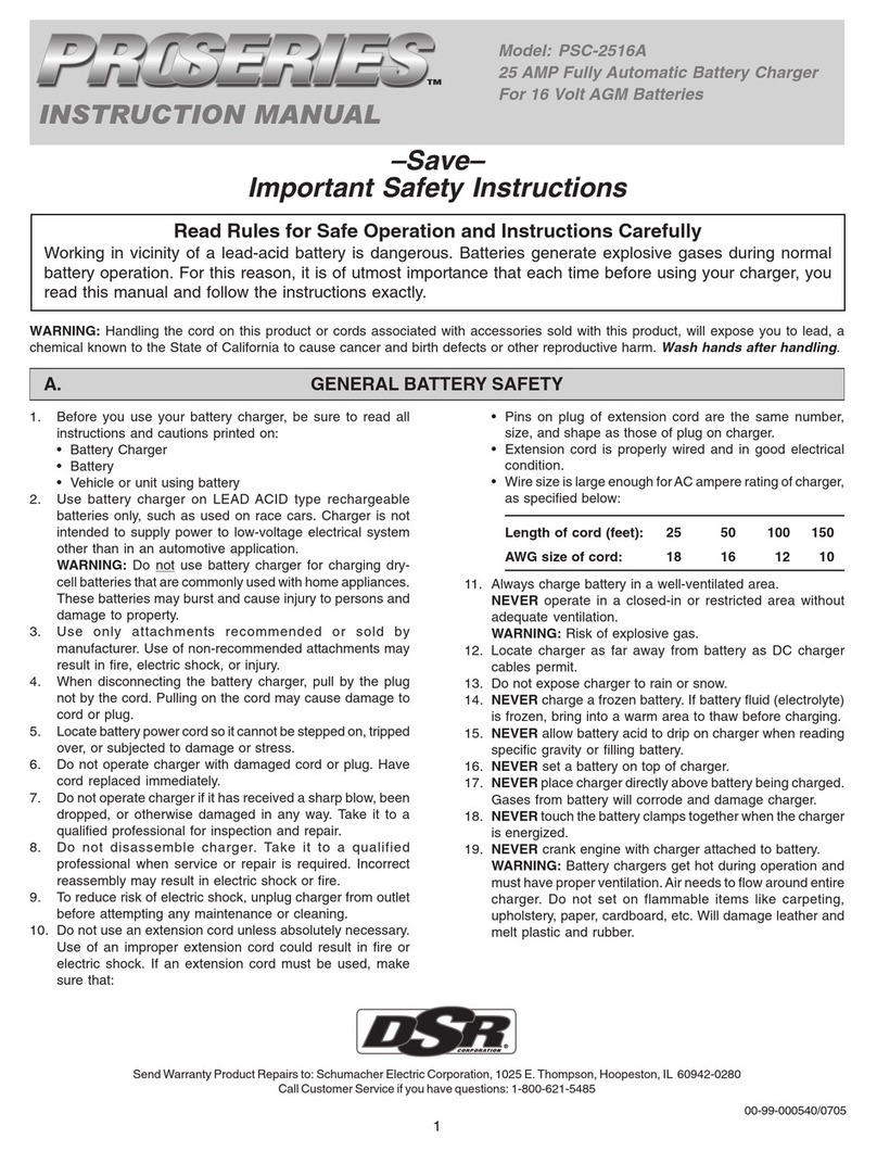 Schumacher PSC-2516A instruction manual