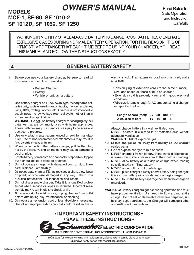 Schumacher MCF-1 owner's manual