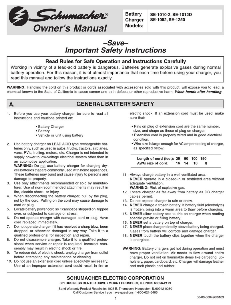 Schumacher SE-1010-2 owner's manual