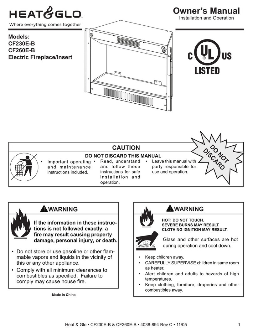 Heat & Glo CF230E-B User manual