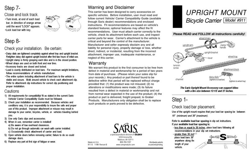 Saris 911 instructions
