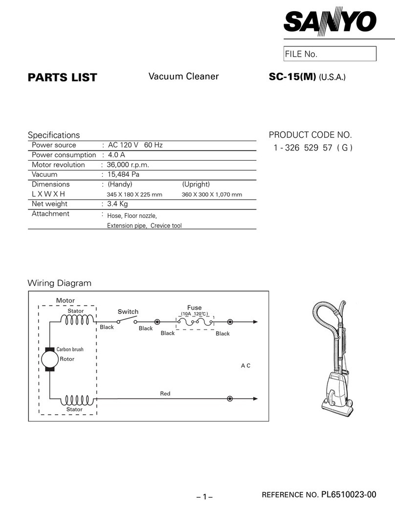 Sanyo SC-15(M) parts list