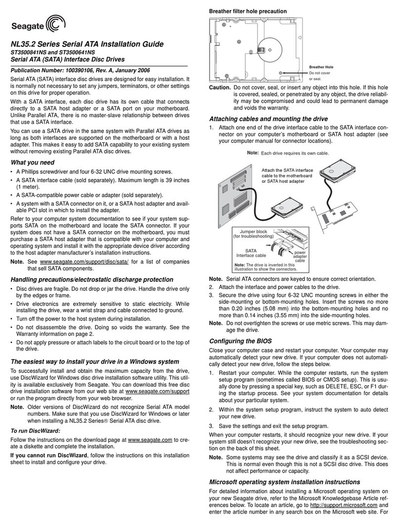 Seagate ST3500641NS User manual