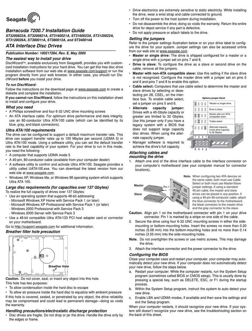 Seagate Barracuda 7200.7 ST3120022A User manual