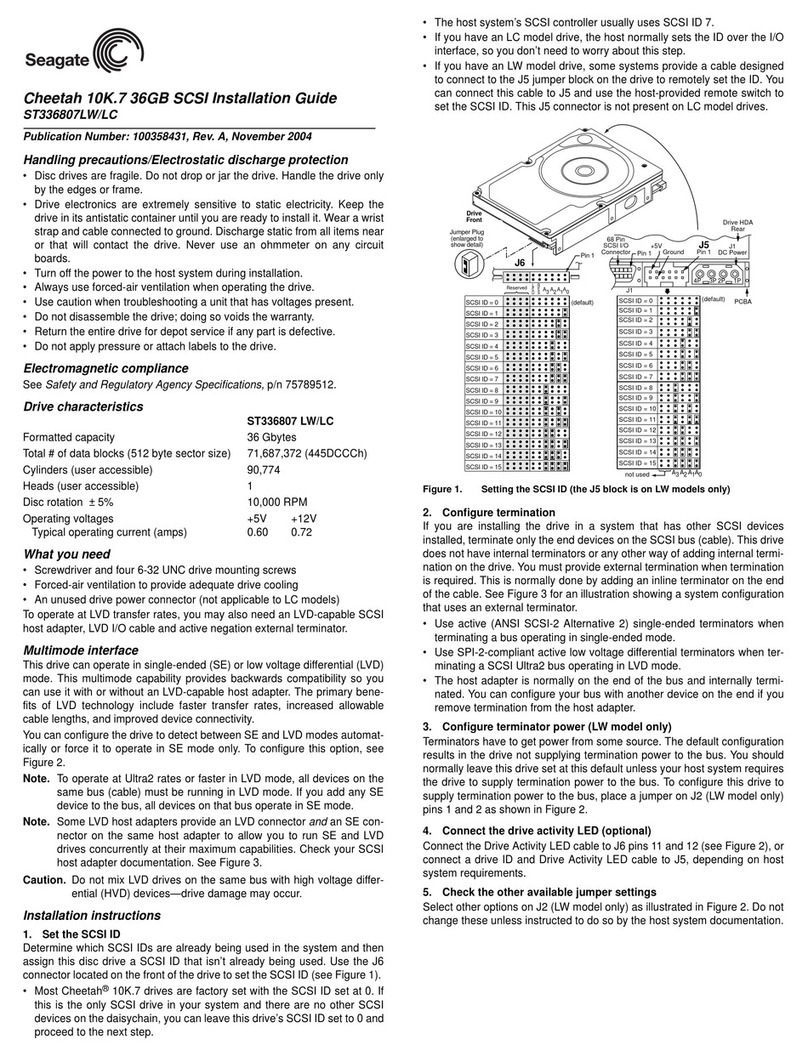 Seagate Cheetah 10K.7 SCSI User manual