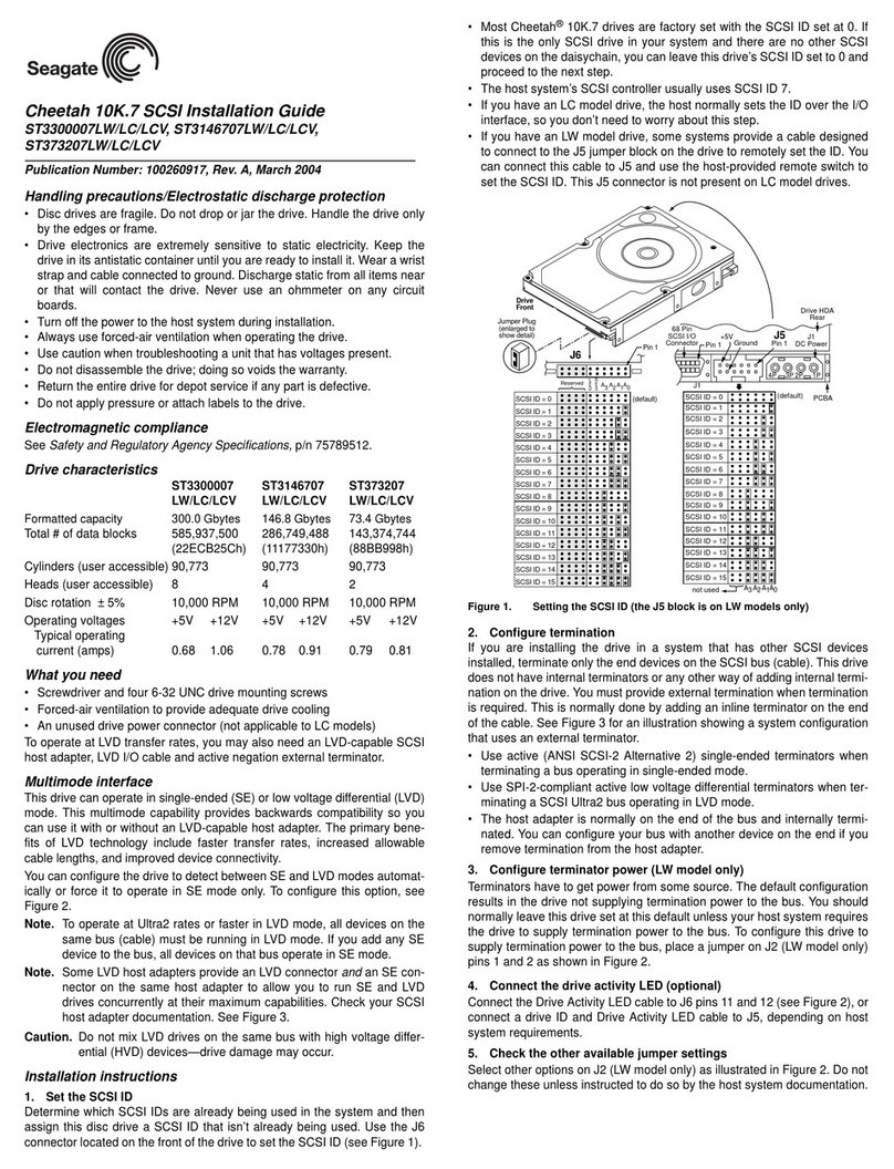 Seagate Cheetah 10K.7 SCSI User manual