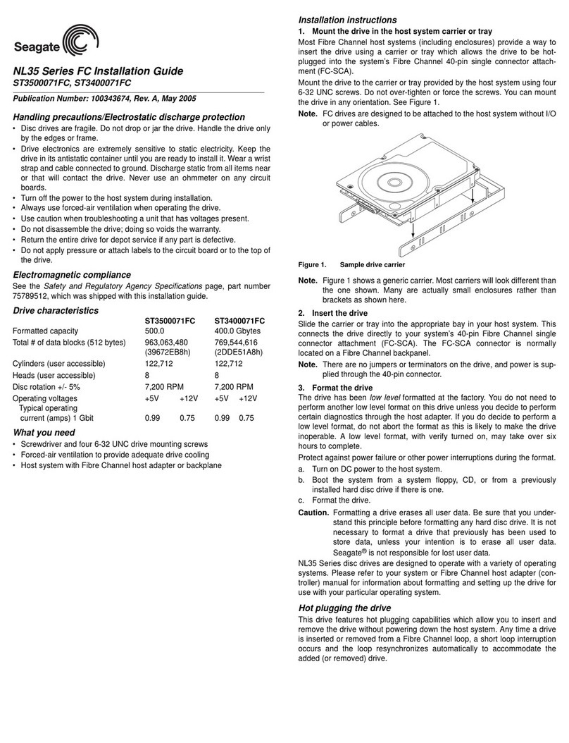 Seagate ST3500071FC User manual