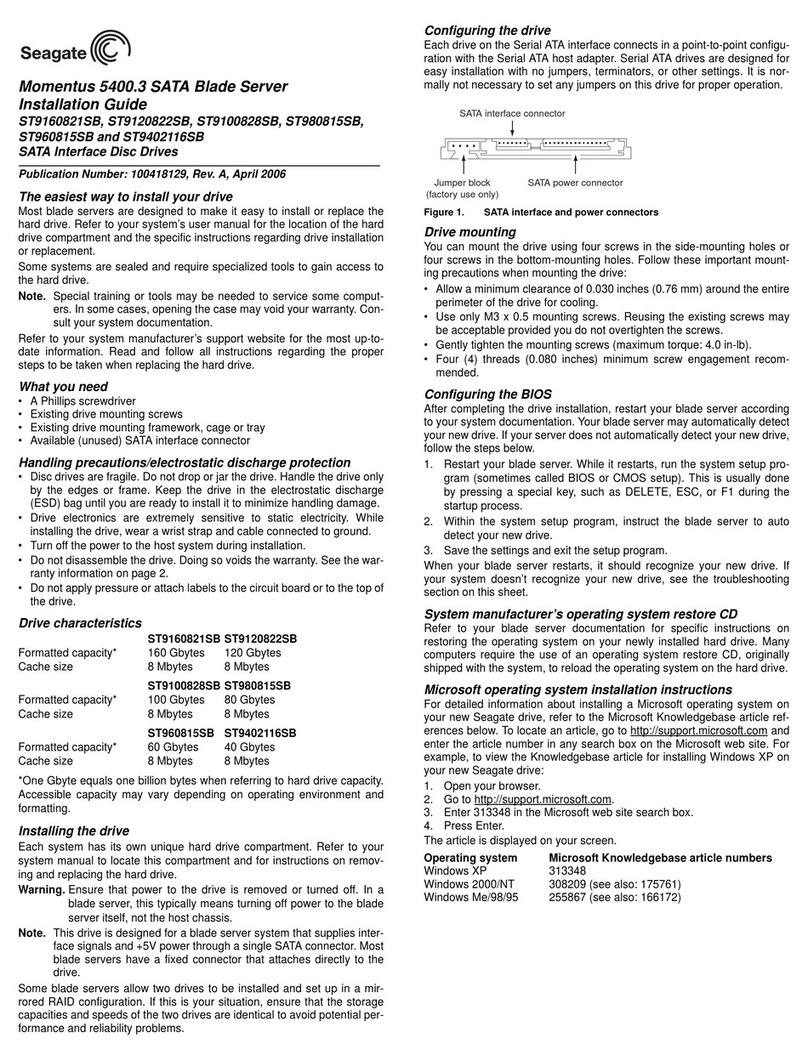 Seagate Momentus 5400.3 ST9100828SB User manual