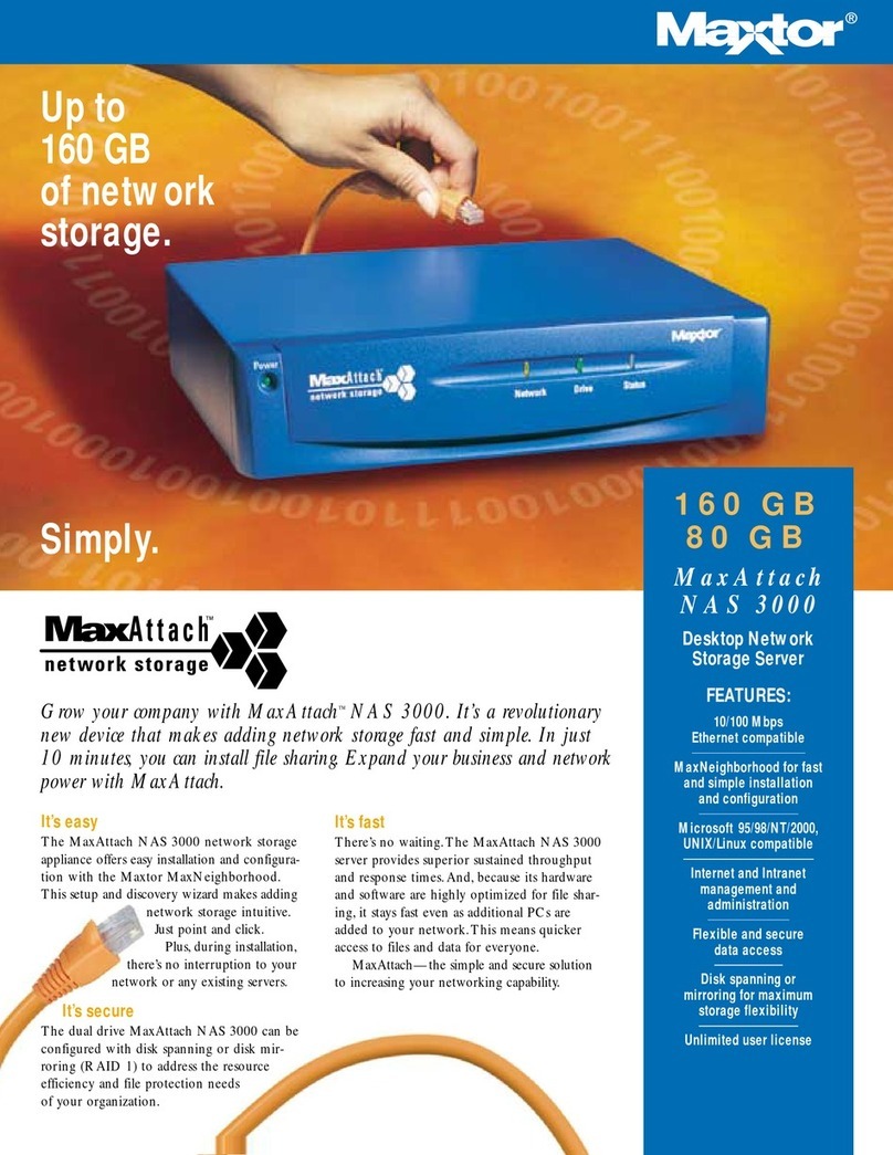 Maxtor MaxAttach NAS 3000 Specifications