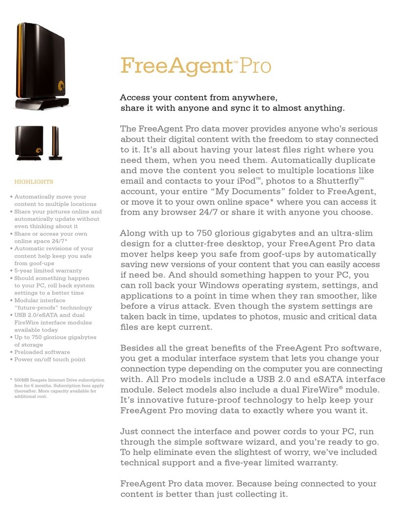 Seagate FreeAgent Pro ST303204FPA1E2-RK User manual