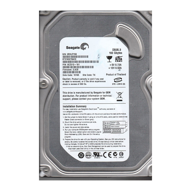 Seagate ST3160215ACE User manual