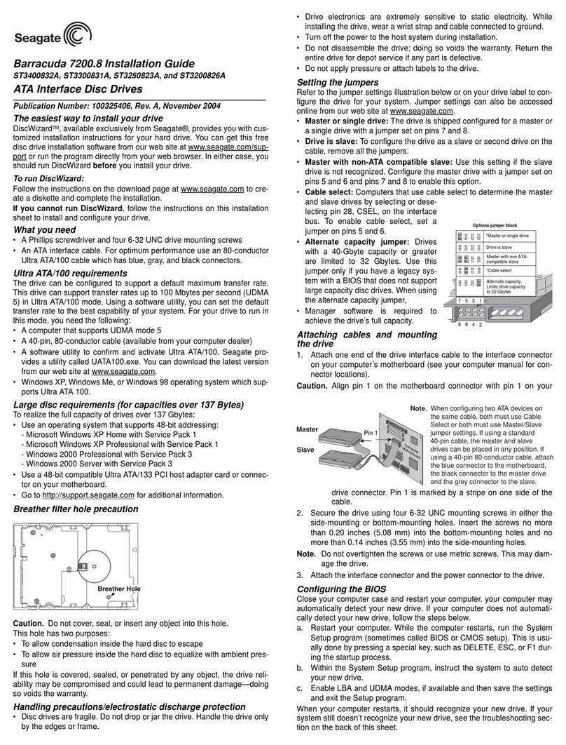 Seagate Barracuda 7200.8 ST3200826A User manual