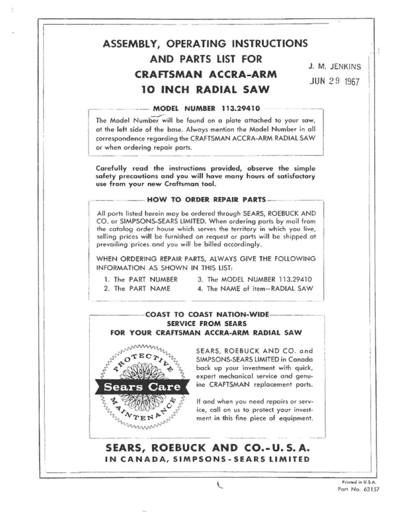 Craftsman 113.2941 User manual