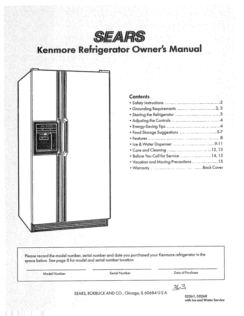 Sears Kenmore 52261 owner's manual