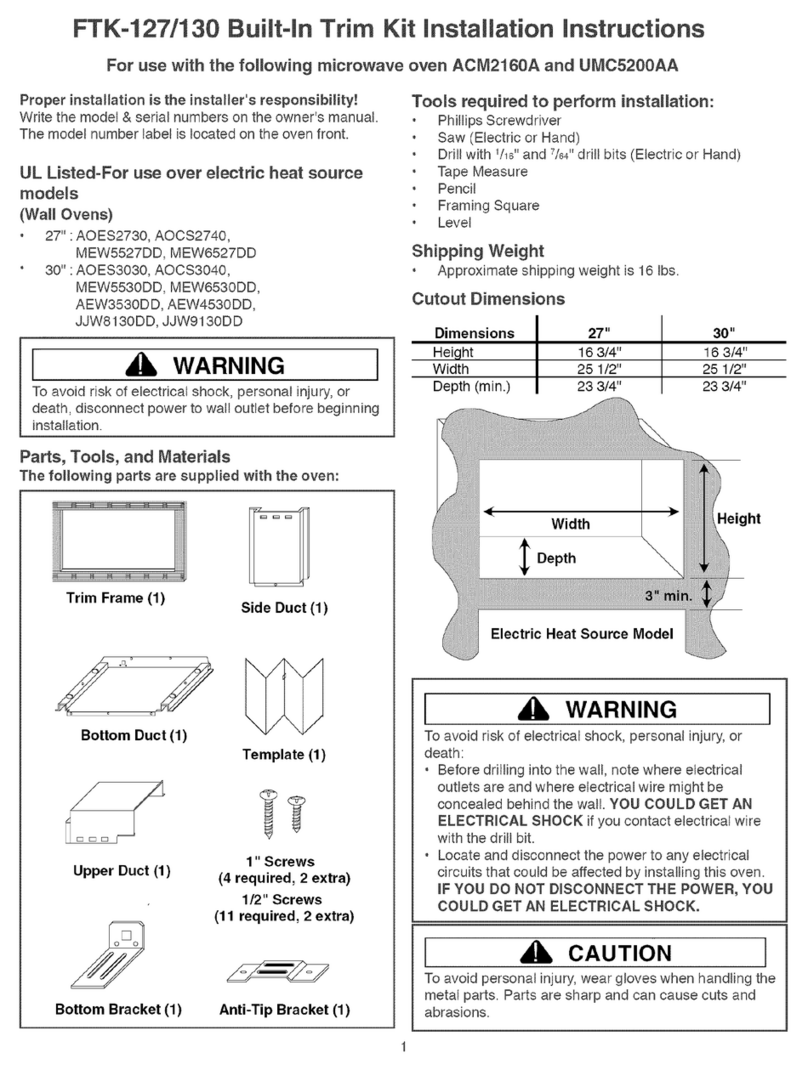 Sears FTK-127 installation instructions