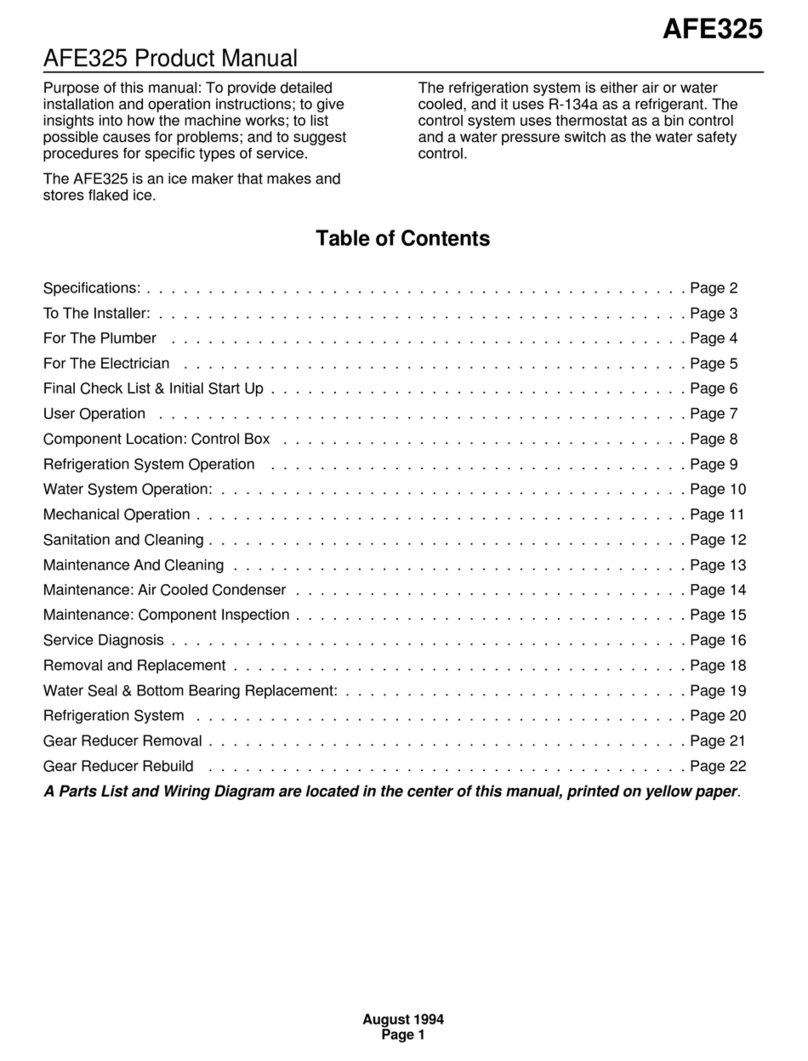 Scotsman AFE325 User manual