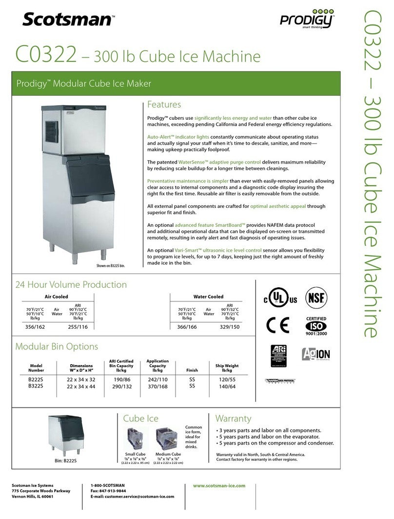 Scotsman 300 lb Cube Ice Machine C0322 User manual
