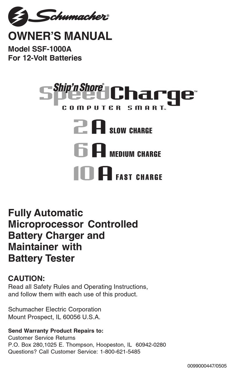 Schumacher SSF-1000A SpeedCharge owner's manual Schumacher SSF-1000A SpeedCharge owner's manual