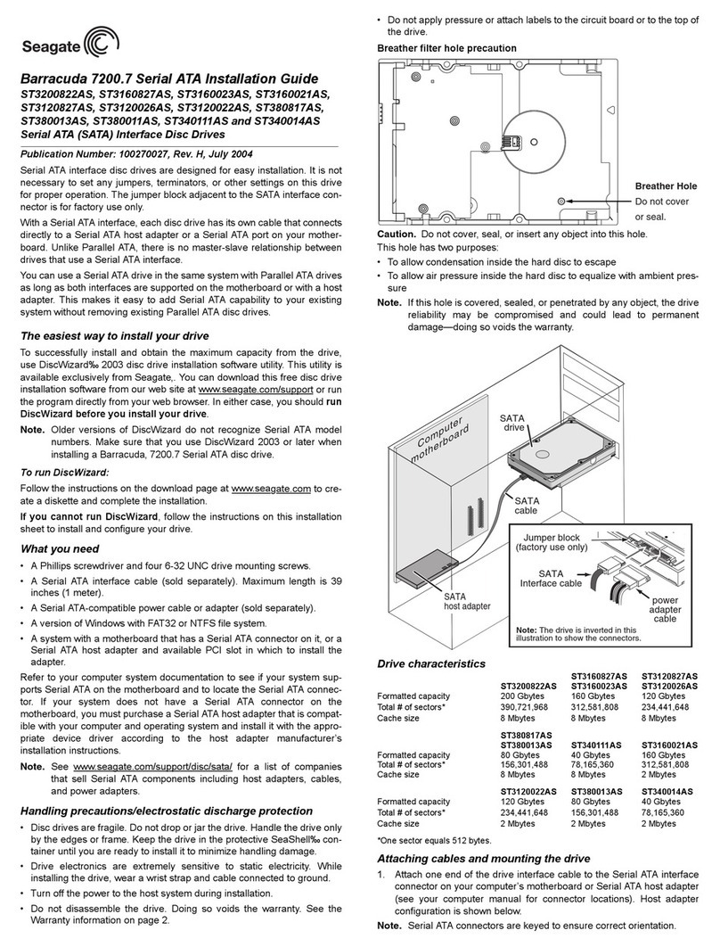 Seagate Barracuda 7200.7 ST3120022AS User manual