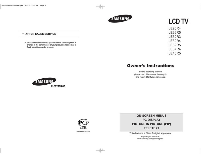 Samsung LE26R4 User manual Samsung LE26R4 User manual