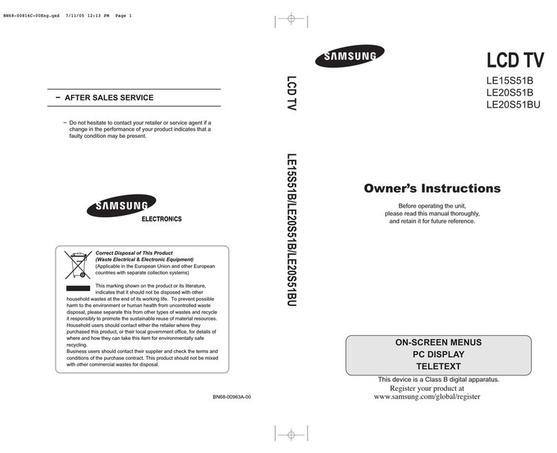 Samsung LE20S51BU Owner's instructions