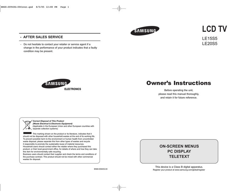 Samsung LE15S5 User manual