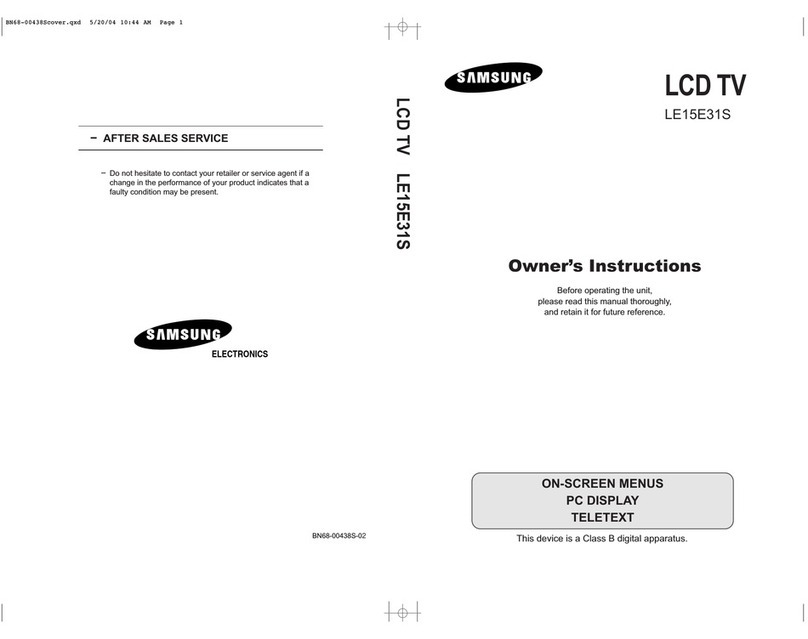 Samsung LE15E31S Owner's instructions
