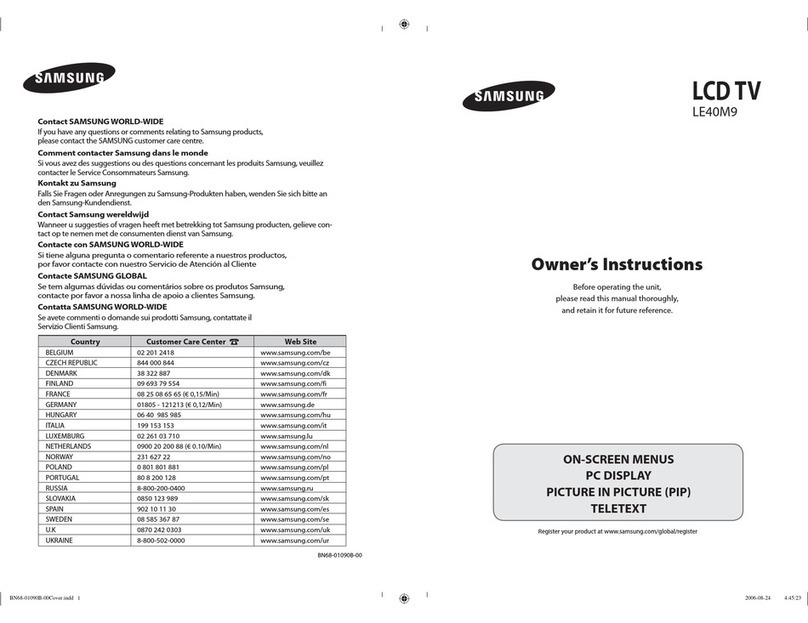 Samsung LE40M9 User manual
