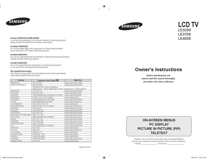 Samsung LE32S6 User manual